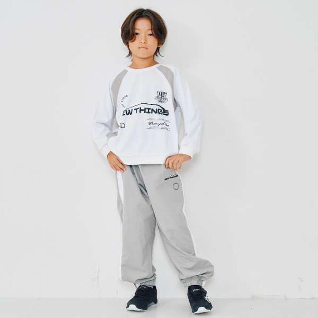 [Set Up Compatible] Striped Nylon Track Pants,Black, large image number 9