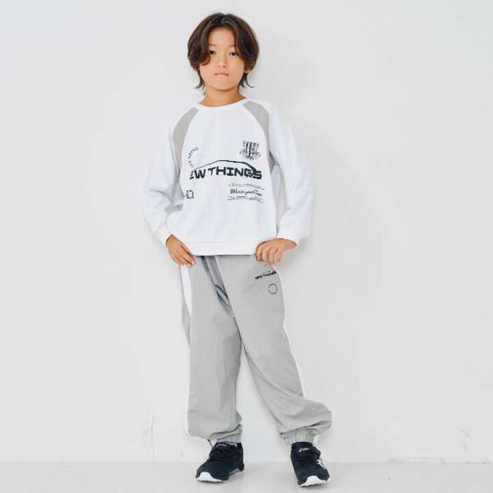 [Set Up Compatible] Striped Nylon Track Pants,Black, medium image number 9