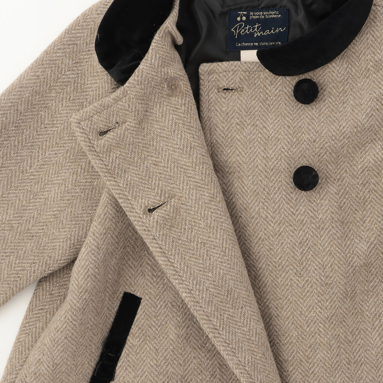 [Link/Washable] Double-Breasted Coat,Navy, large image number 11