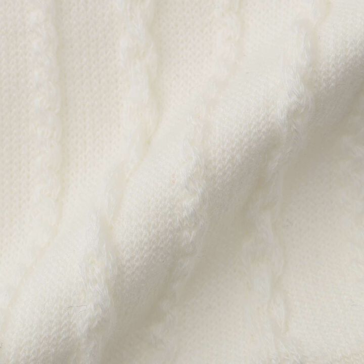 [Antibacterial Deodorizing] Back Ribbon Pattern Crew Socks,Off white, medium image number 5
