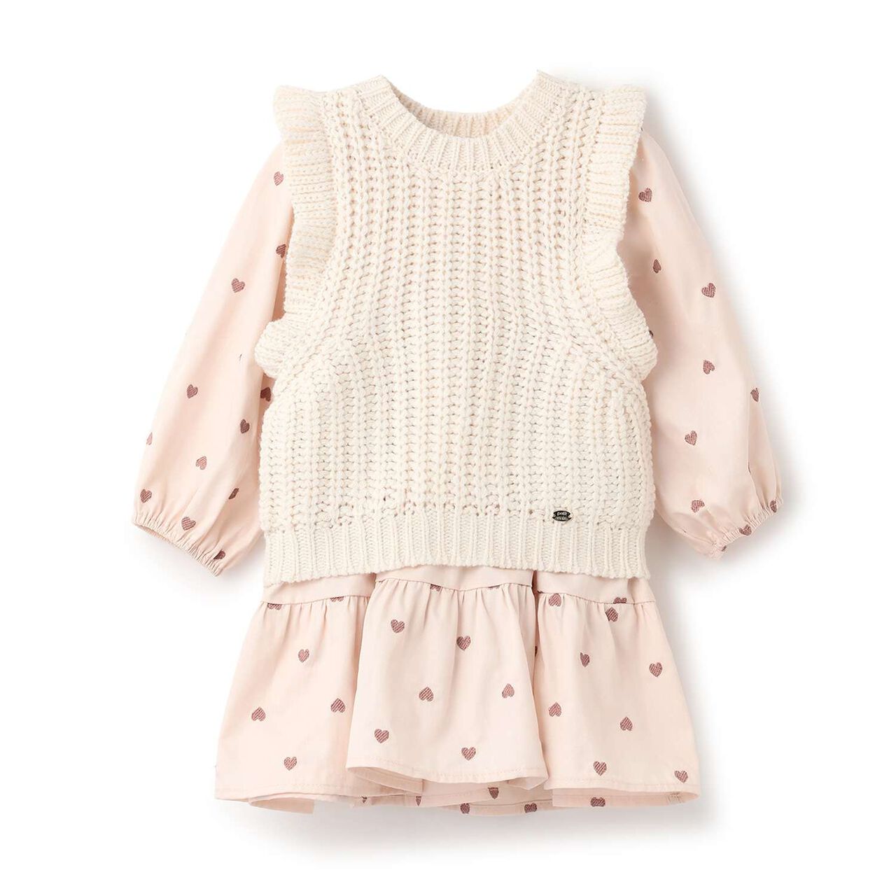 Link One-Piece Dress with Vest,Light pink, large image number 0