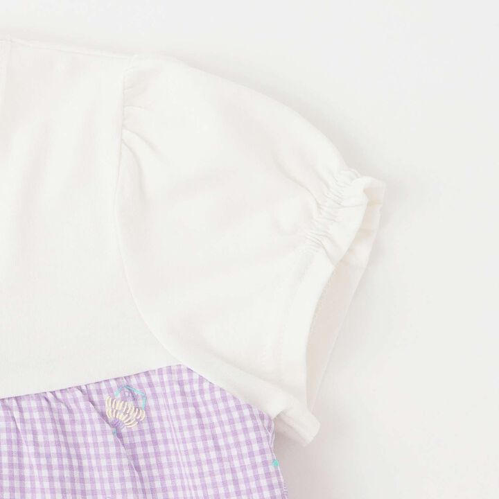 Pre-Dyed Check Foam Print Tiered One-Piece,Lavender, medium image number 3