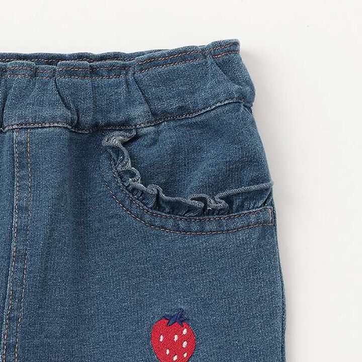 Strawberry Knit Denim Pants,Navy, medium image number 3