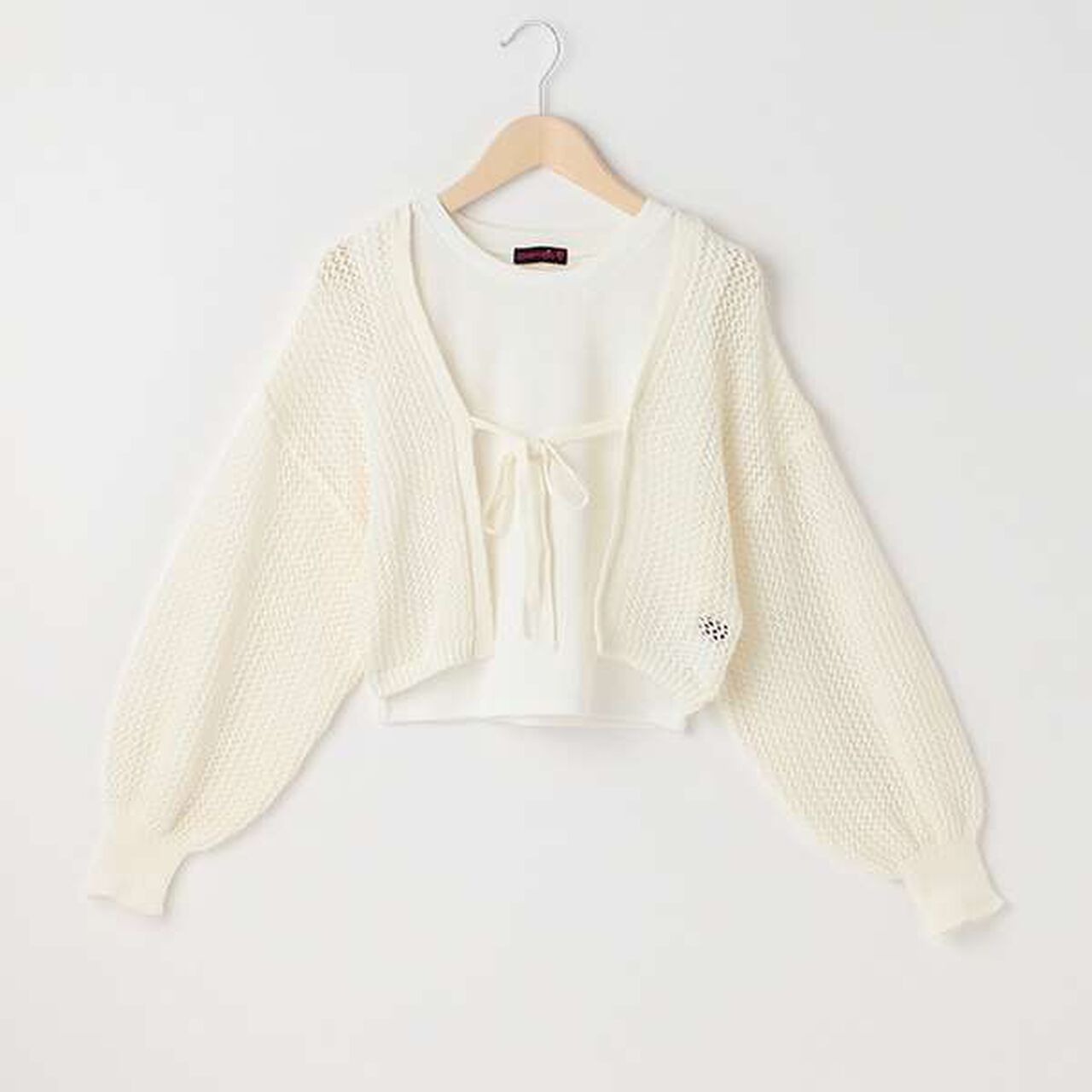 Mesh Bolero Inner Wear Set,Pink, large image number 6