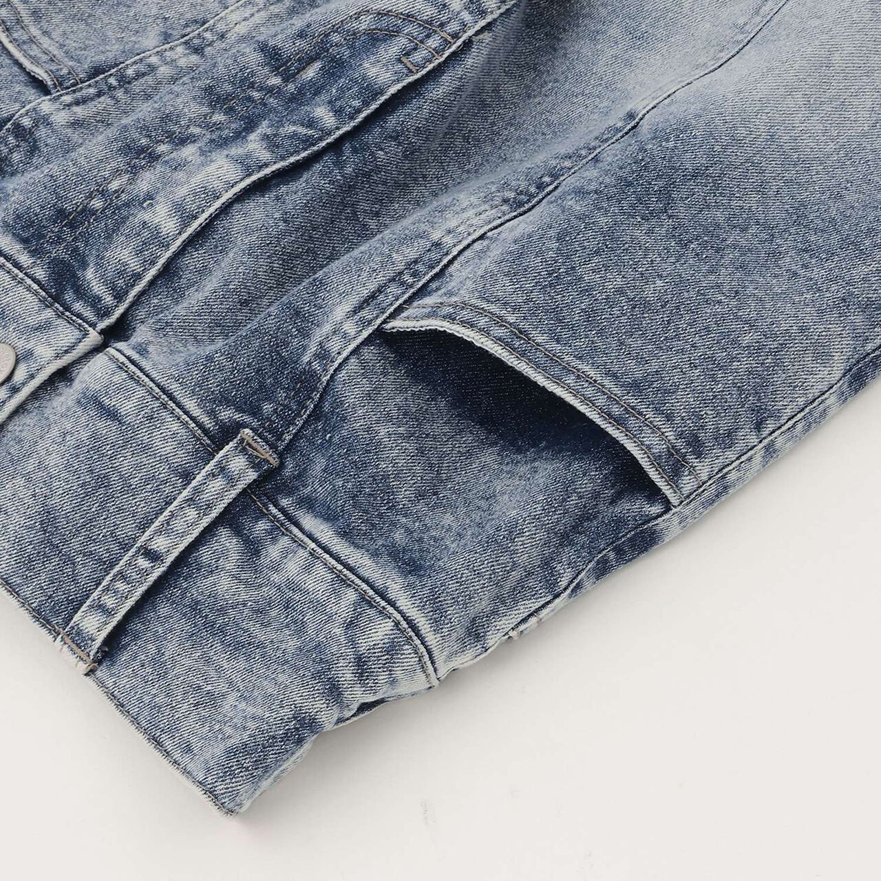 [Stretch] Stylish Flare Denim Pants,Sax blue, large image number 19