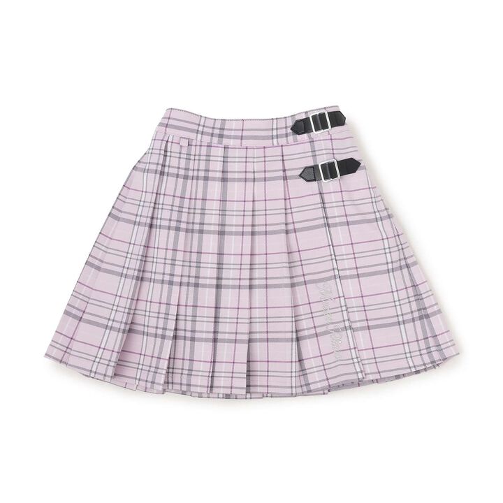 Checkered Pleated Skirt-Pants,Blue, medium image number 8
