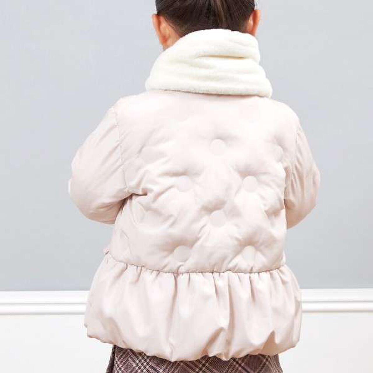 KP Polka Dot Embossed Padded Coat (90-130),Blue gray, large image number 12