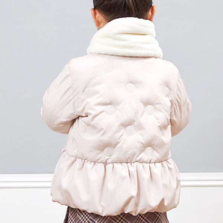 KP Polka Dot Embossed Padded Coat (90-130),Blue gray, medium image number 12