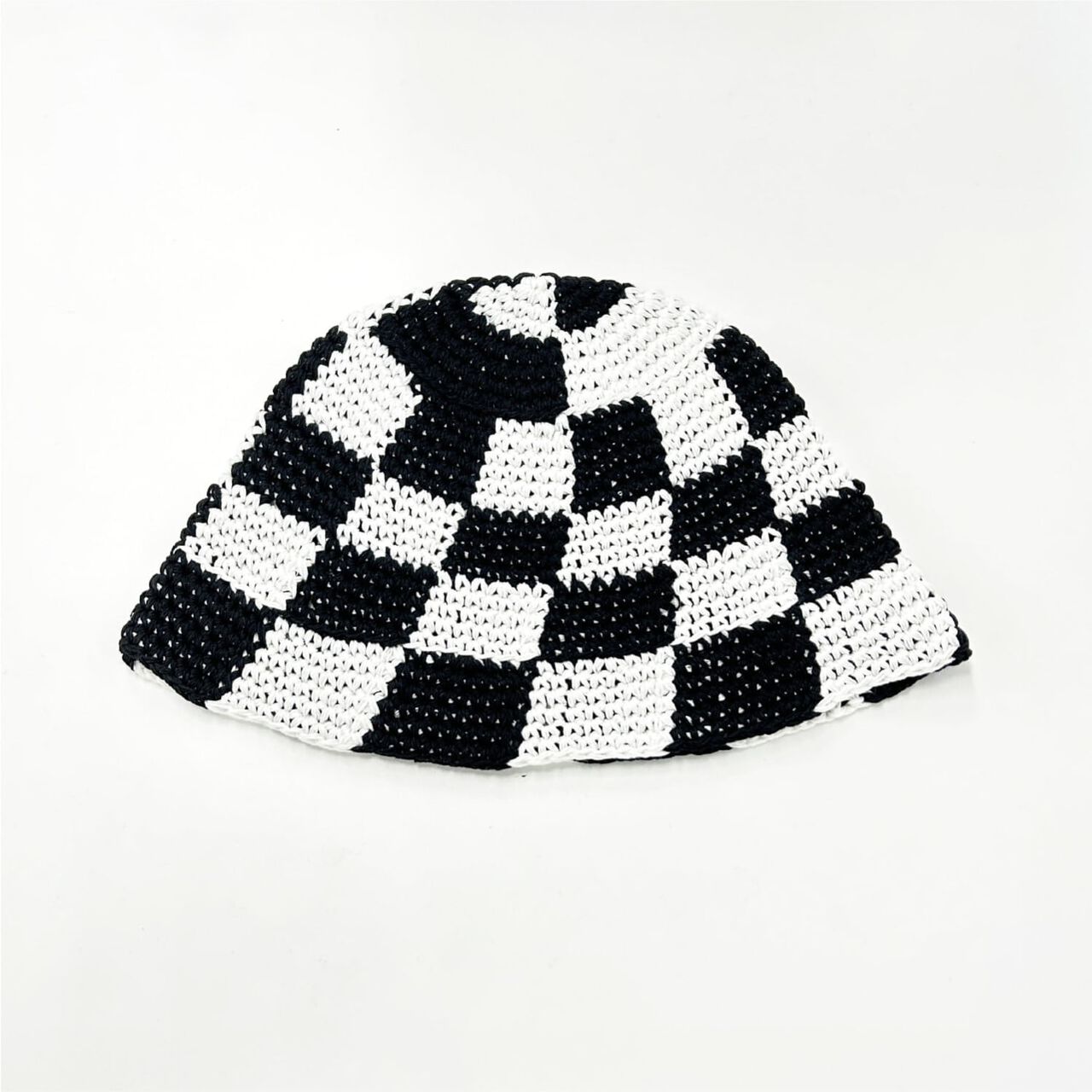 Black Crochet Knit Bucket Hat,Multi color, large image number 3
