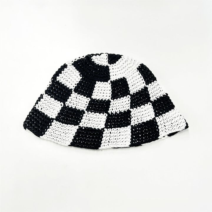 Black Crochet Knit Bucket Hat,Multi color, medium image number 3