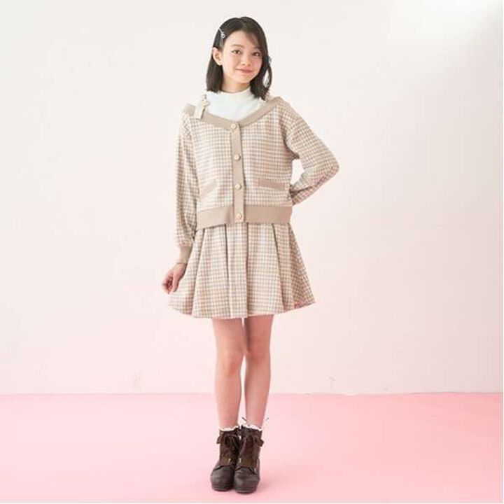 Houndstooth Jacquard Skirt Pants,Mocha tea, medium image number 4