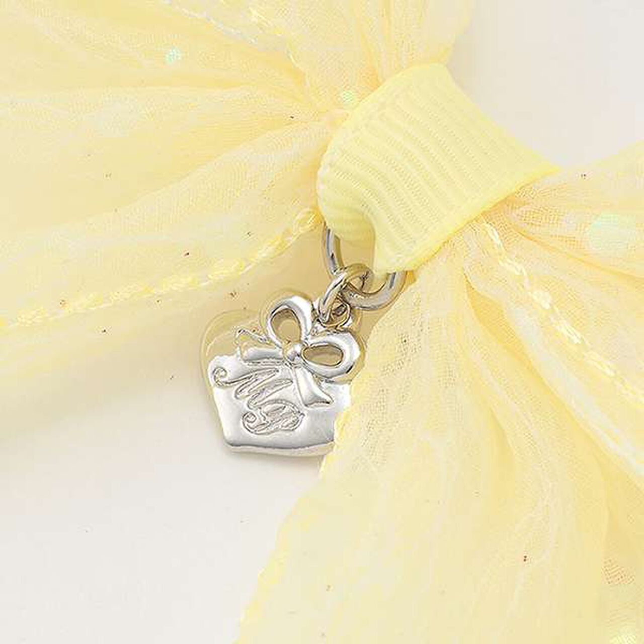 Sparkling Ribbon Hair Ponytail Holder,Sax blue, large image number 4