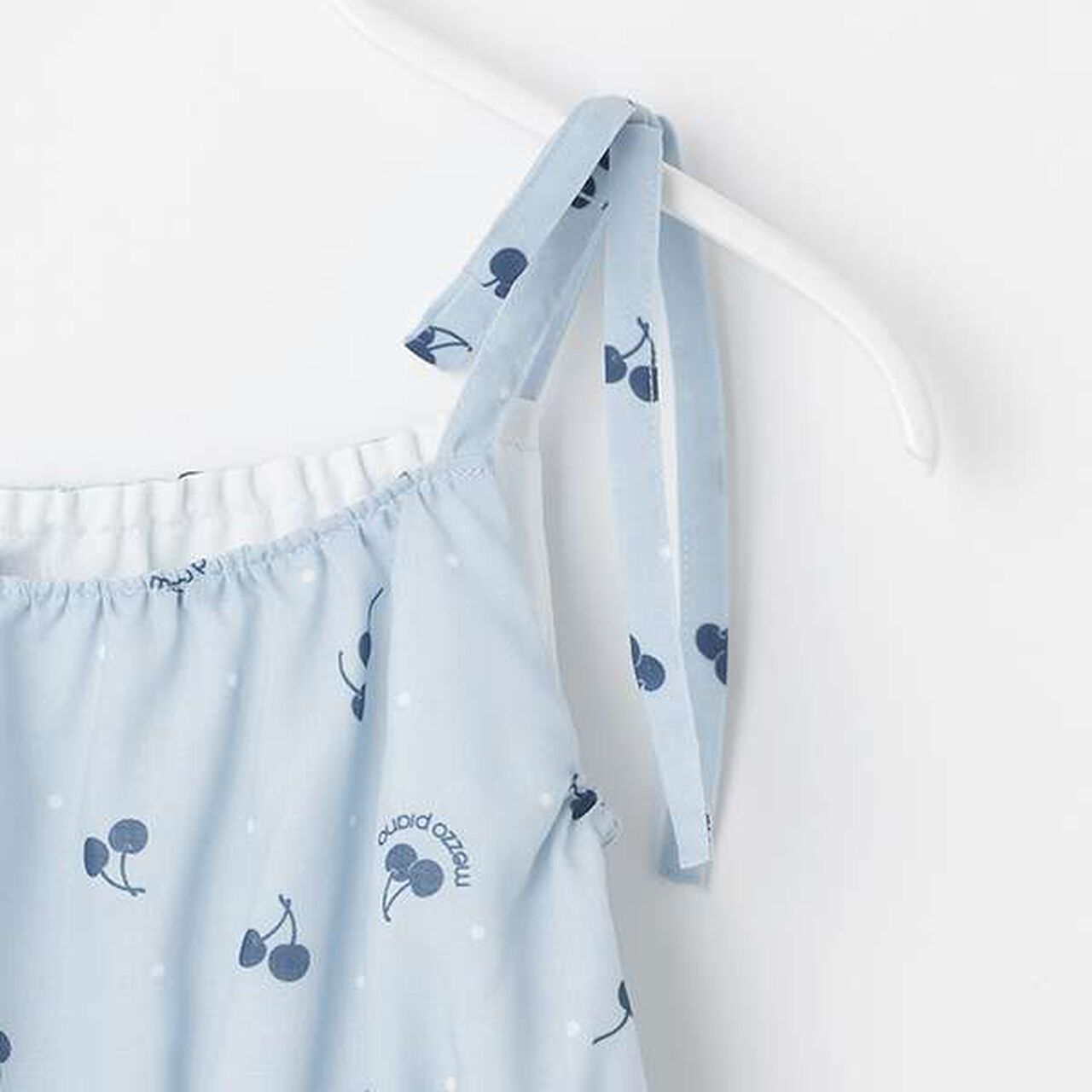 Blouse & Cherry Pattern Camisole One-Piece Dress Set,Black, large image number 10