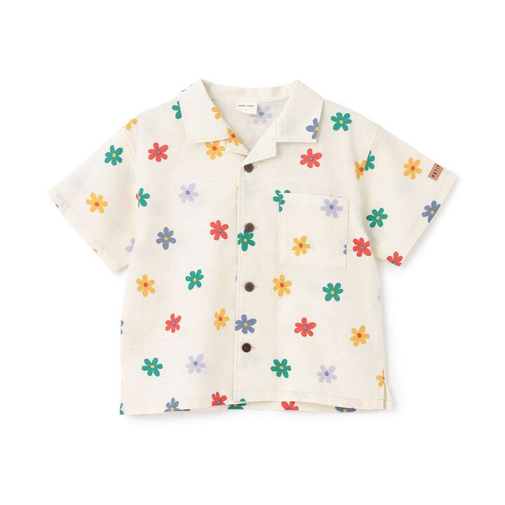 [Link] Cotton Rayon All-Over Pattern Open-Collar Shirt,Multi color, medium image number 9