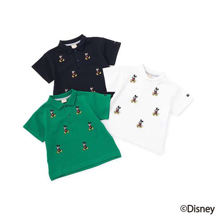 [Disney] Mickey/Embroidered Short-Sleeve Polo,Green, medium image number 21