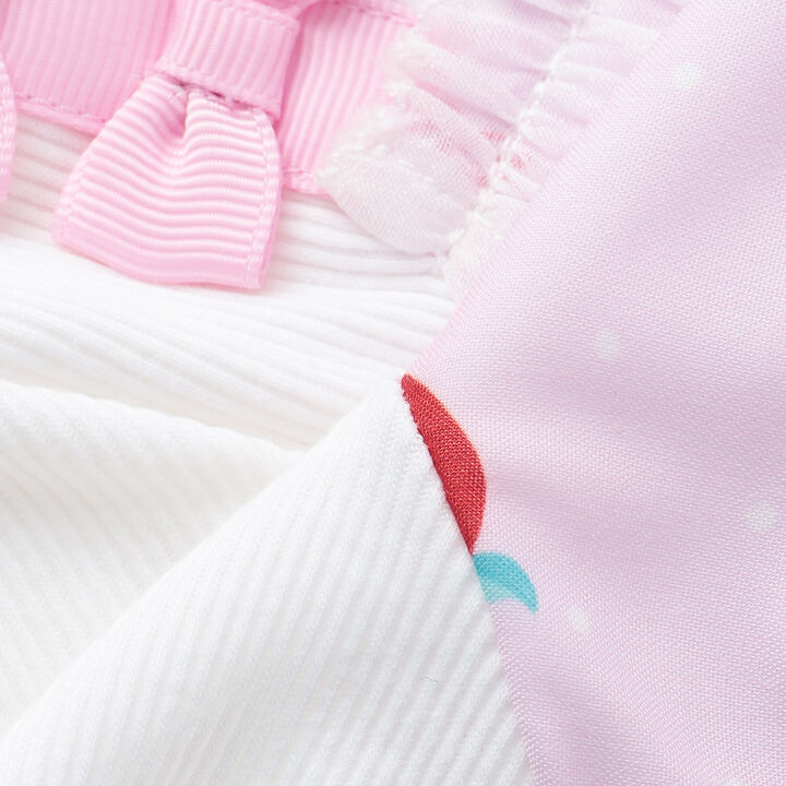 Strawberry Cherry Polka Dot Docking Dress & Bloomers Set,Off white, medium image number 9