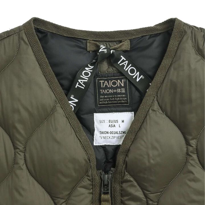 [Parent-Child Matching] [DAD] [TAION] Military V-Neck Down Vest,Black, medium image number 6