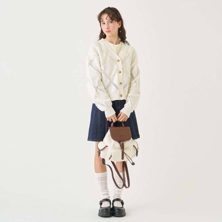 Canvas & Synthetic Leather Mini Backpack,Navy, medium image number 15