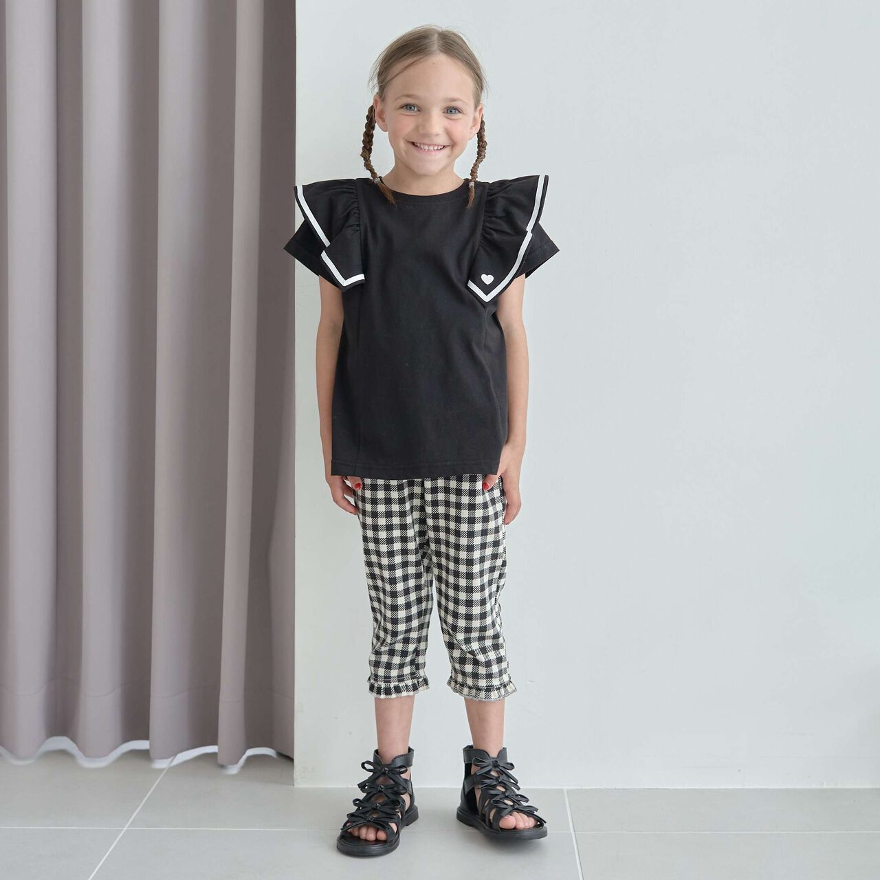 Ruffled Cool Touch Capri Pants,Sax blue, large image number 10