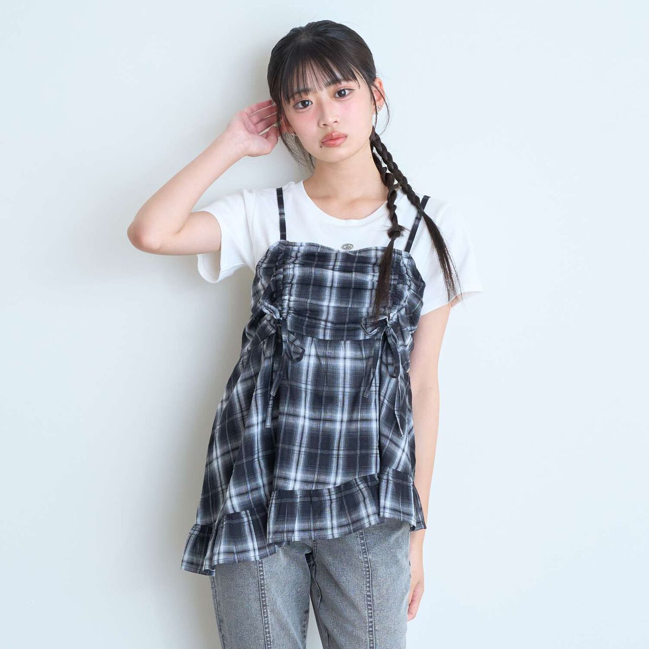 [LTXC/Antibacterial Deodorizing] Inner Lined Irregular Hem Camisole Tunic,Polka dots, large image number 6