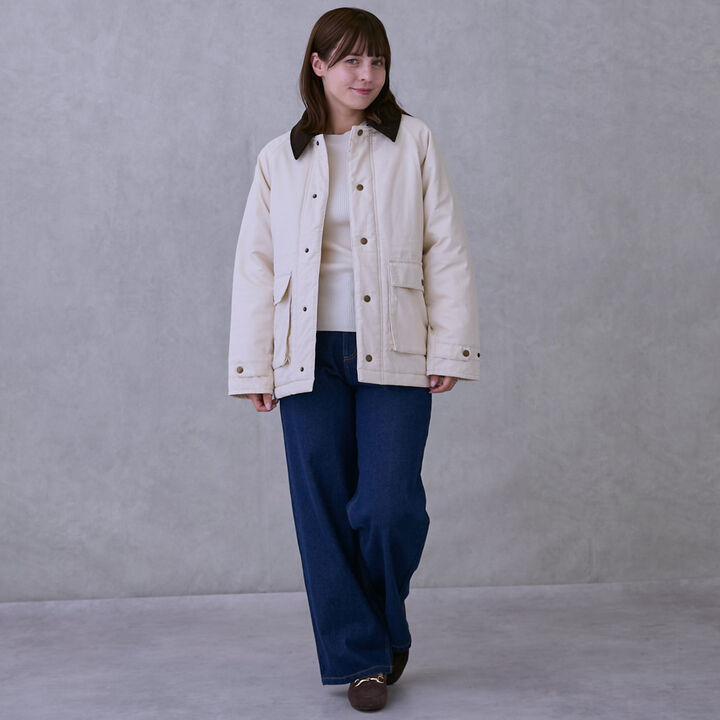 Link Twill Padded Duster Coat,Navy, medium image number 3