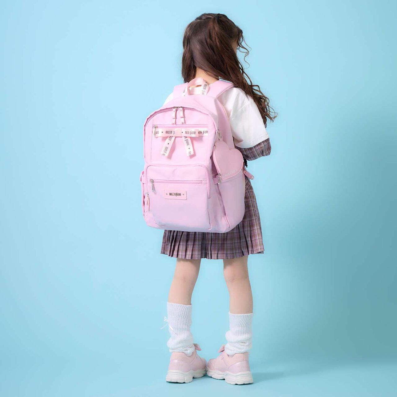 Approximately 21L Logo Ribbon Backpack with Heart Pouch,Black, large image number 20