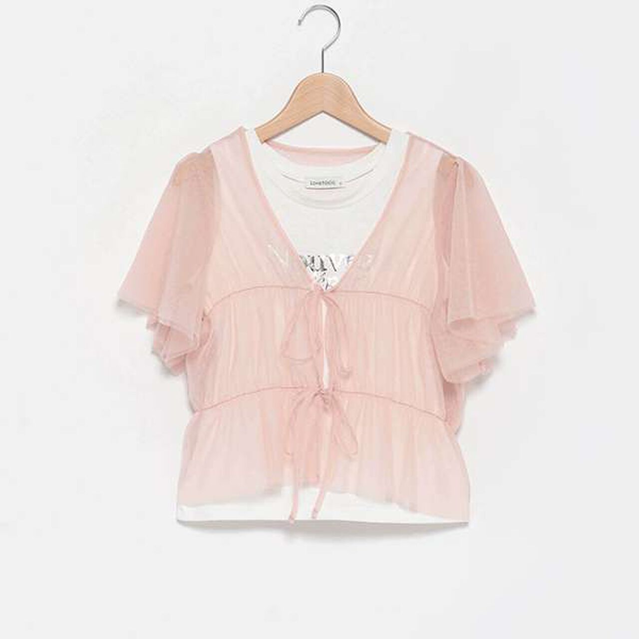 Tulle Bolero with Inner Wear,Black, large image number 4