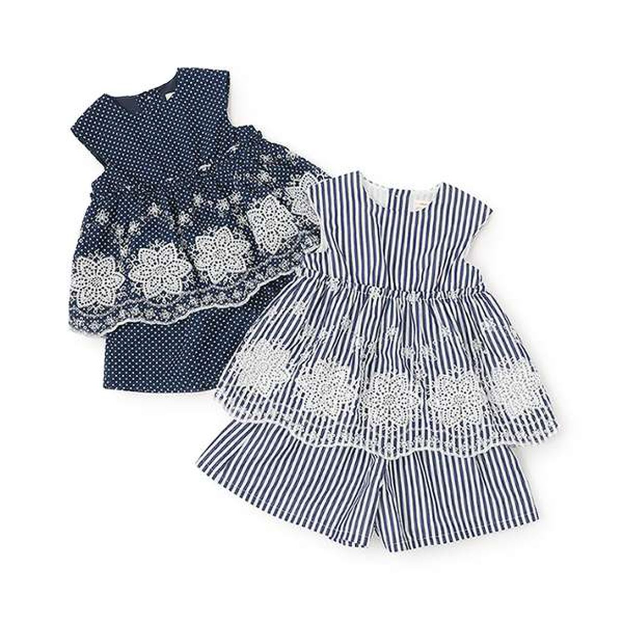 Lace Hem Outfit Set,Polka dots, large image number 13