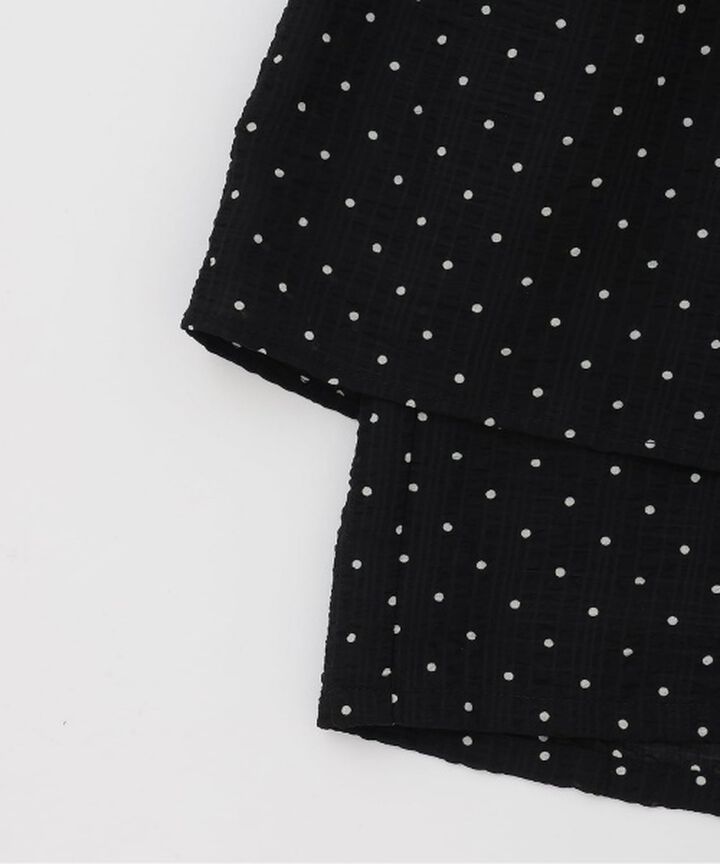 Polka Dot Peplum Mini Overalls,Black, medium image number 10