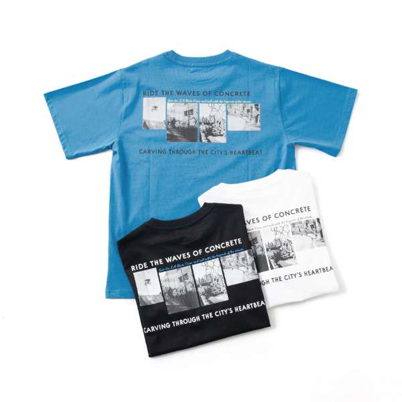 Back Photo Print Short Sleeve T-Shirt,Blue, large image number 8