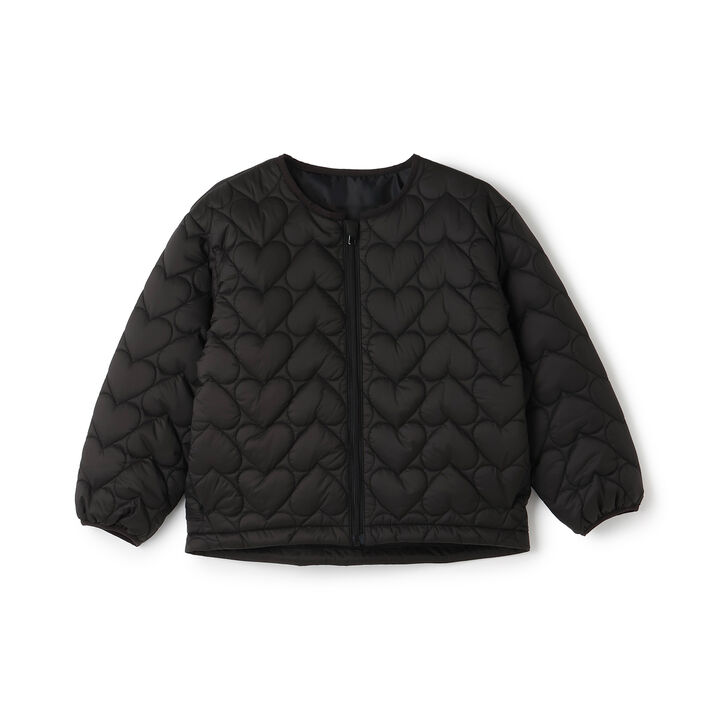 [Light and Fluffy] Heart Quilted Puff Jacket with Storage Pouch,Blue gray, medium image number 15
