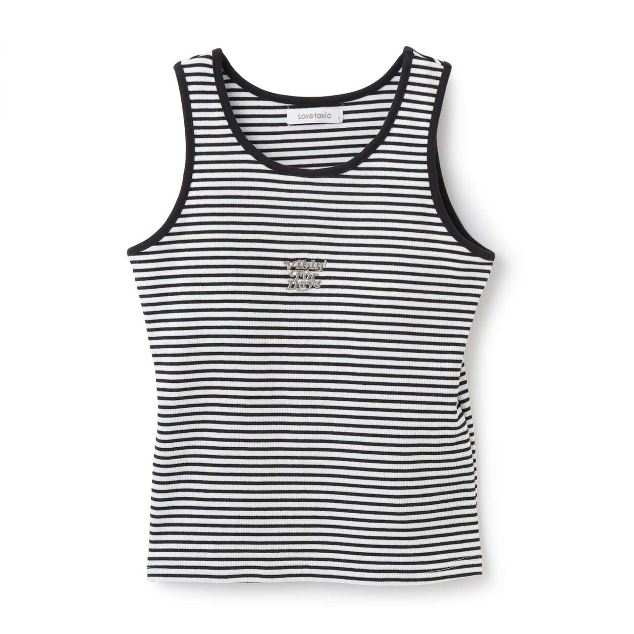 Ribbed Tank Top with Cup,Black, large image number 8