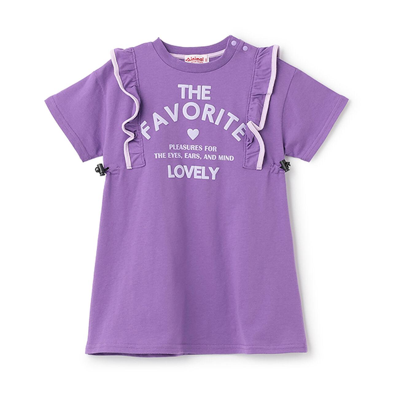 Anti-Stain Shoulder Frill Dress,Black, large image number 3