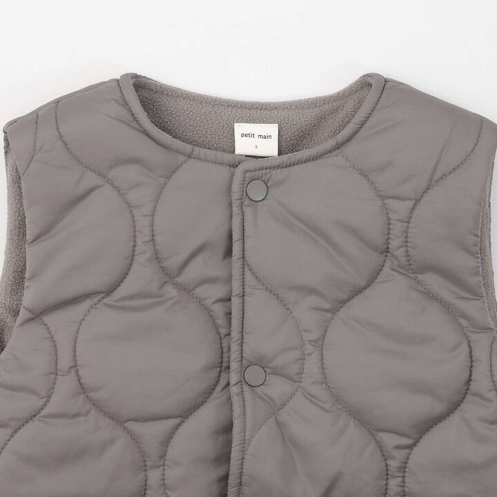 [Water-Repellent] Quilted Vest,Charcoal gray, medium image number 11