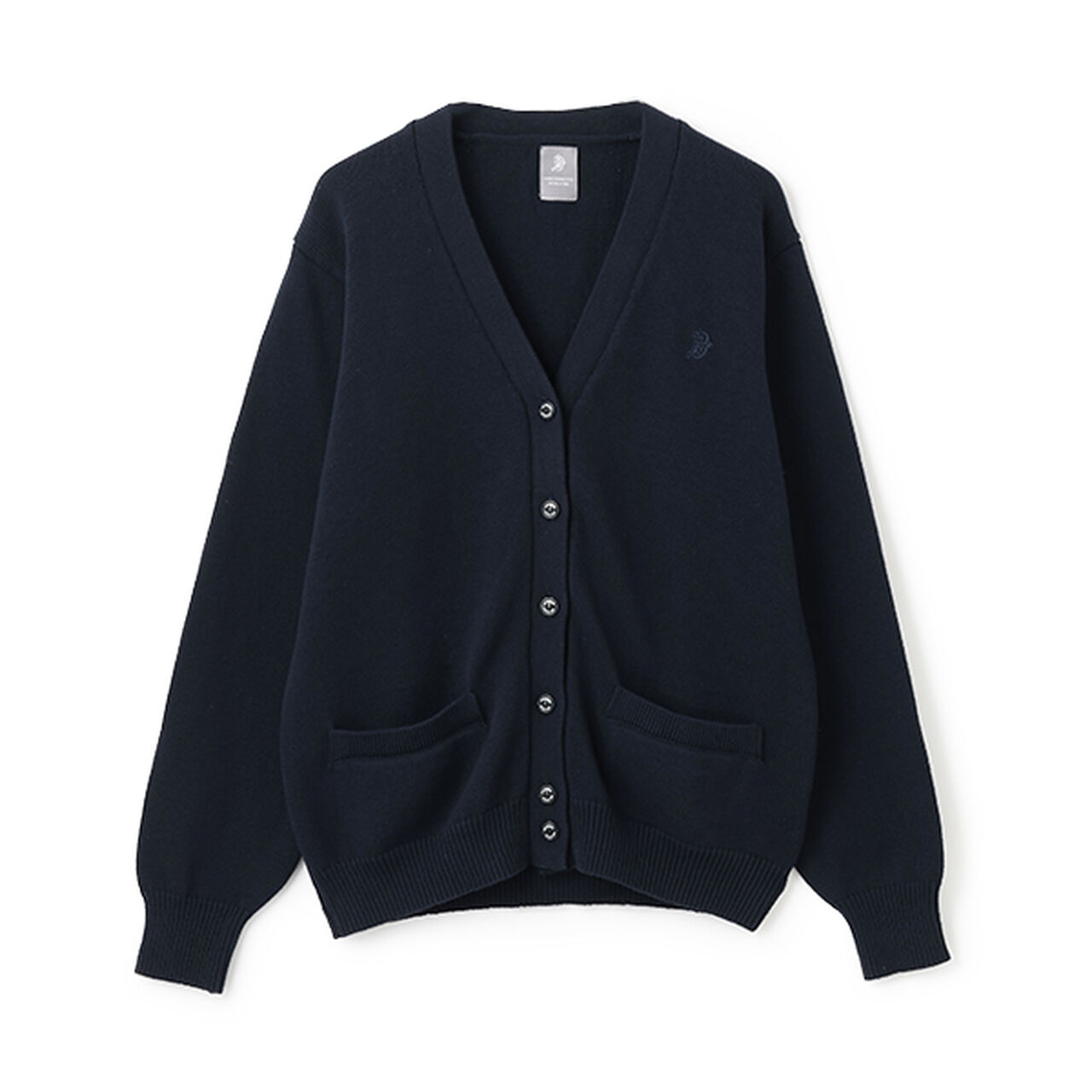 Cotton Knit V-Neck Cardigan,Navy, large image number 0