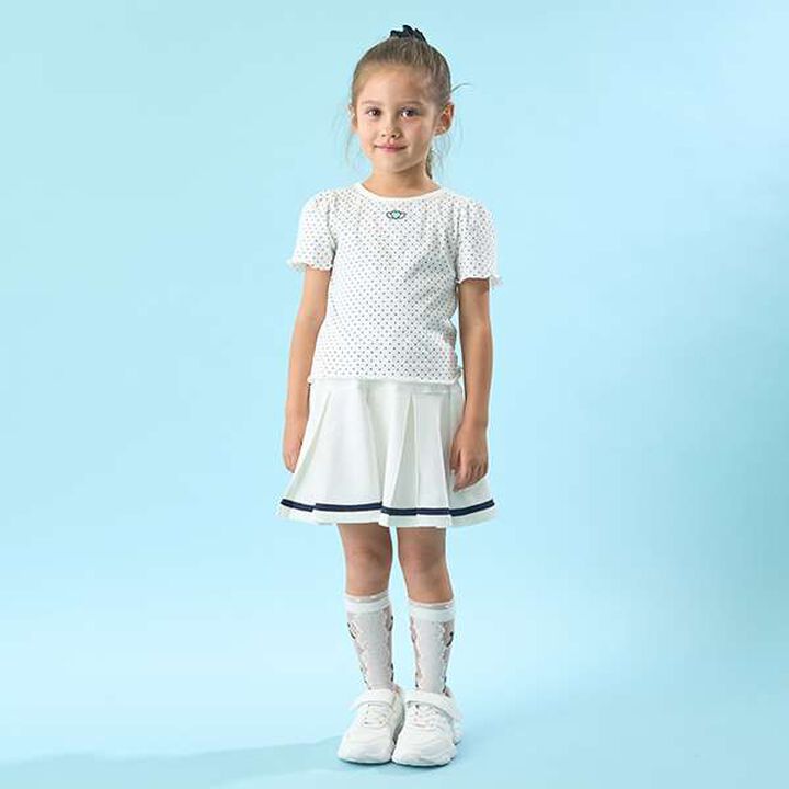 Soft Cotton Mini Puff Short Sleeve T-Shirt with Dot Print,Off white, medium image number 23