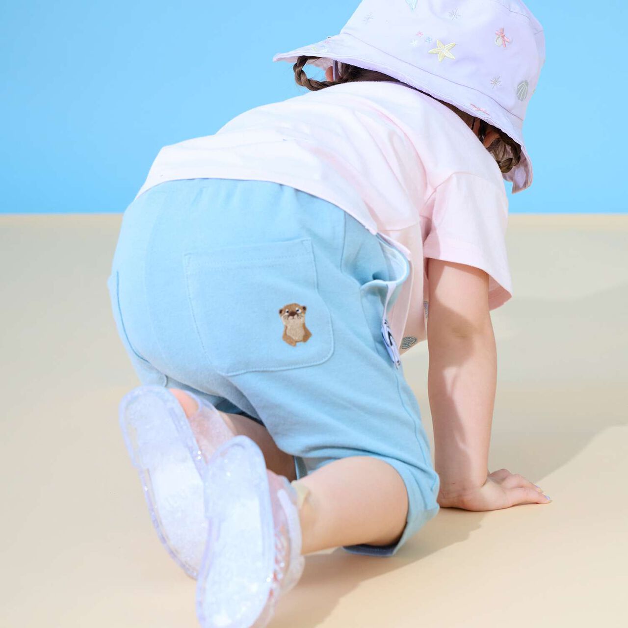 [Cool Touch] Marine Life 3/4 Leggings,Light blue, large image number 2
