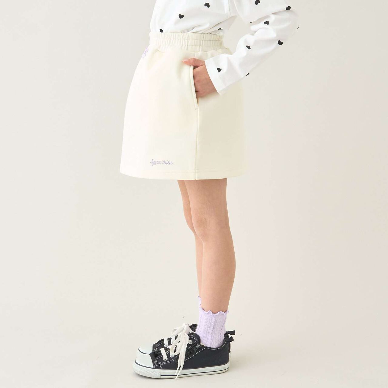 [School-Ready] Puff Sweat Skirt (with Shorts),Ivory, large image number 13