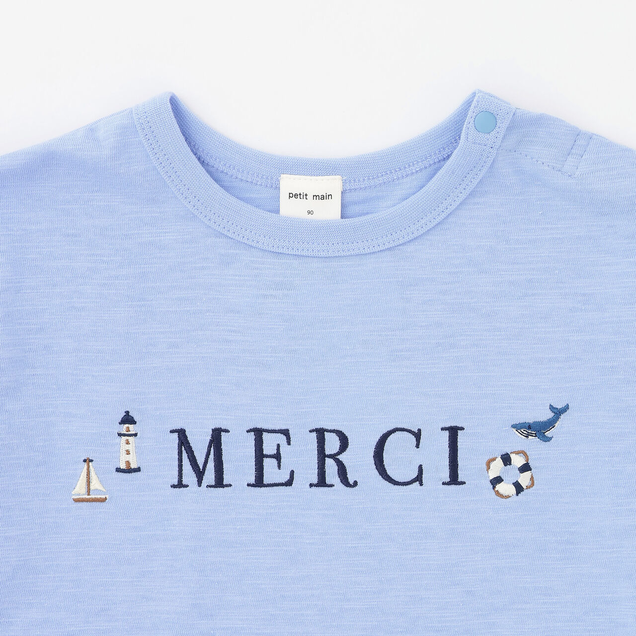 [Cool Touch] Marine Embroidered Sleeve Line T-Shirt,Light khaki, large image number 8