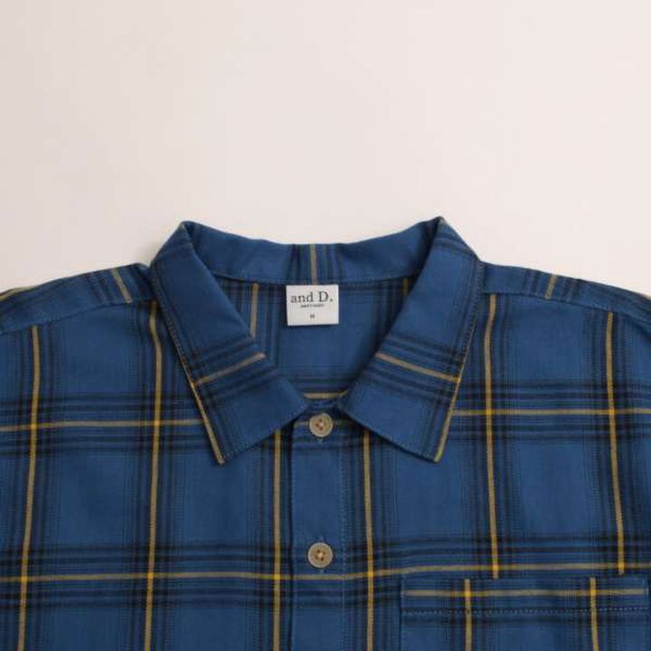 Drop Shoulder Pattern Long-Sleeve Shirt,Navy, medium image number 4