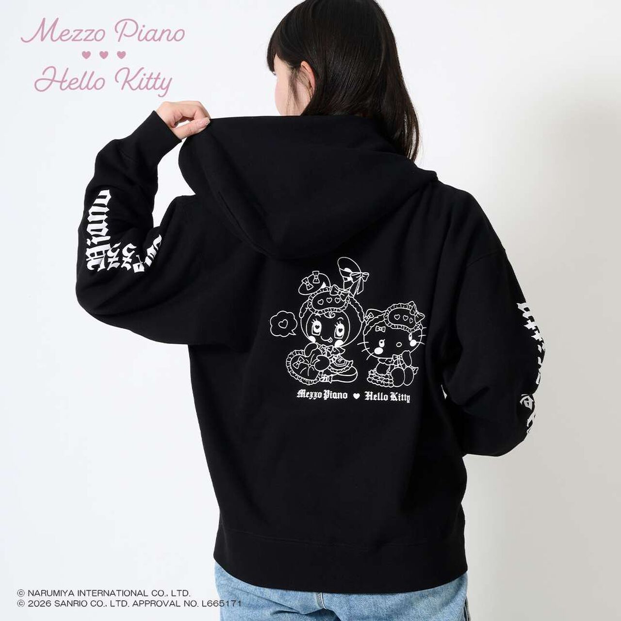 Hello Kitty x Berie-chan Zip Parka,Black, large image number 0