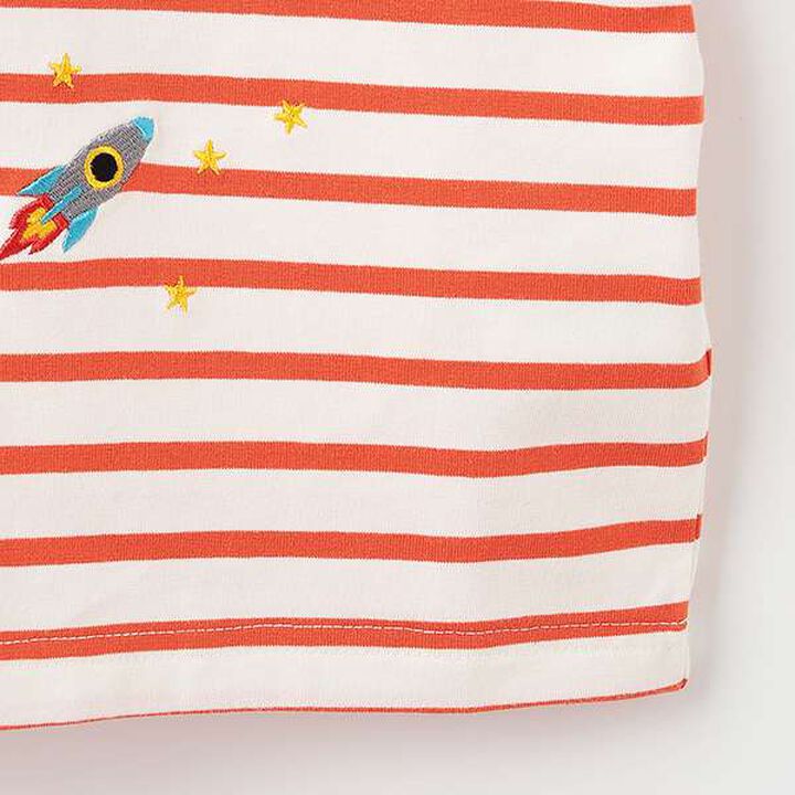 Alien Stripe Short Sleeve T-Shirt from Pocket,Off white, medium image number 15