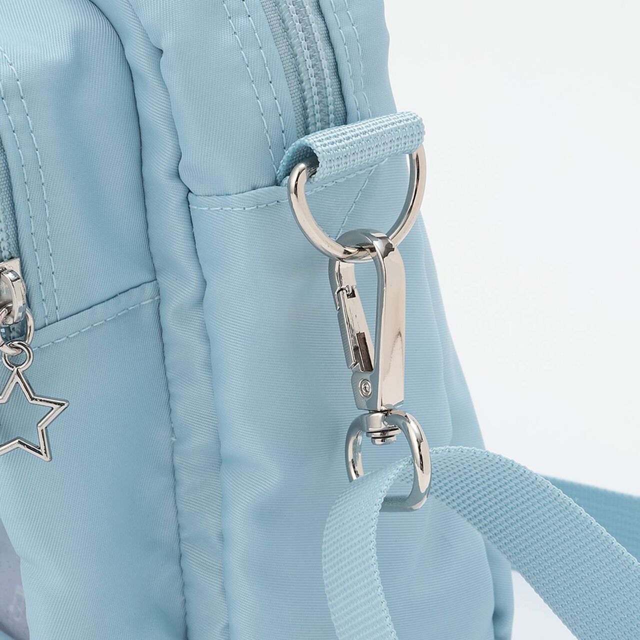 Zodiac & Music Note Pattern Shoulder Bag with Bottle Holder,Light blue, large image number 3