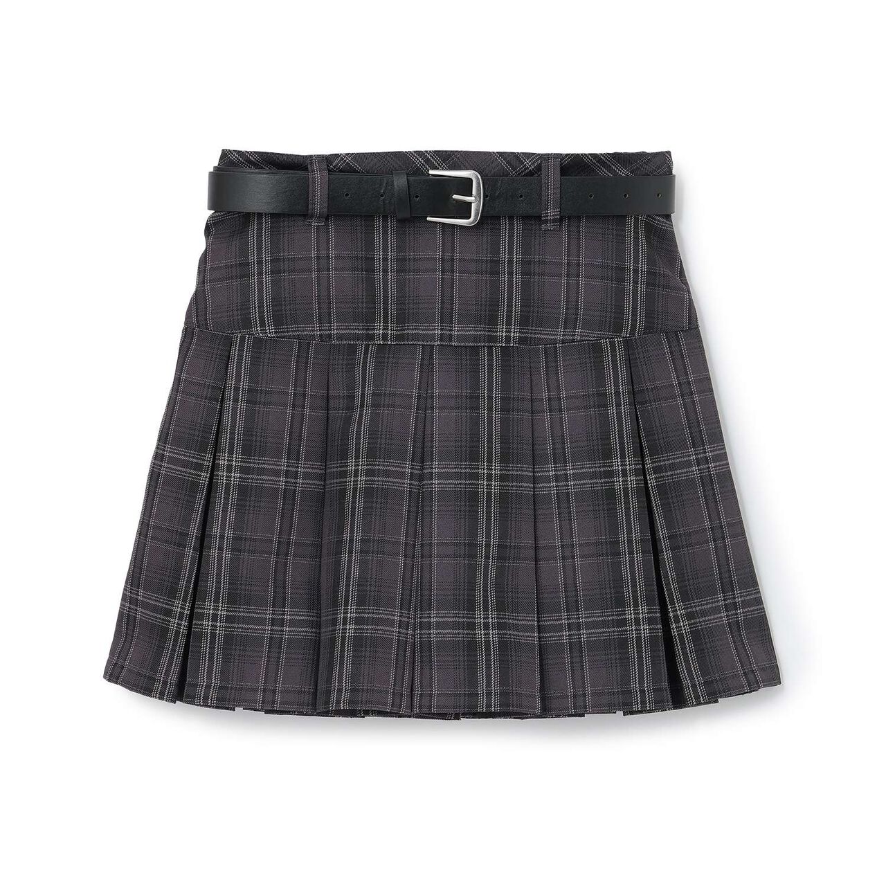 [Easy Care] Check Pleated Skirt with Belt,Pink, large image number 15