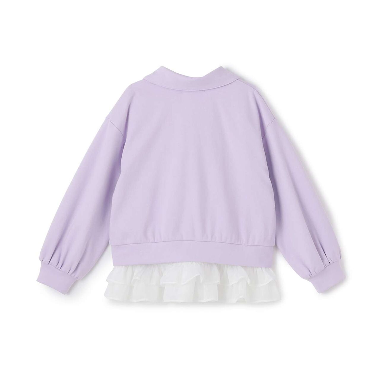 Half-Zip Pullover & Hem Frill Short-Sleeve T-Shirt Set,Lavender, large image number 6