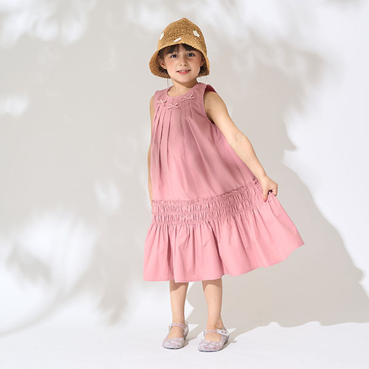 Shirred Tiered One-Piece Dress,Off white, large image number 25