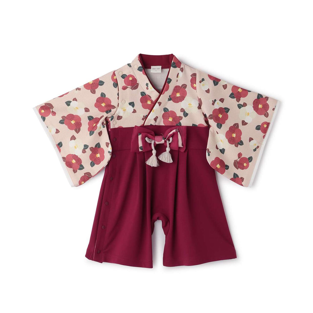 Girls Hakama Coverall,Red, large image number 0