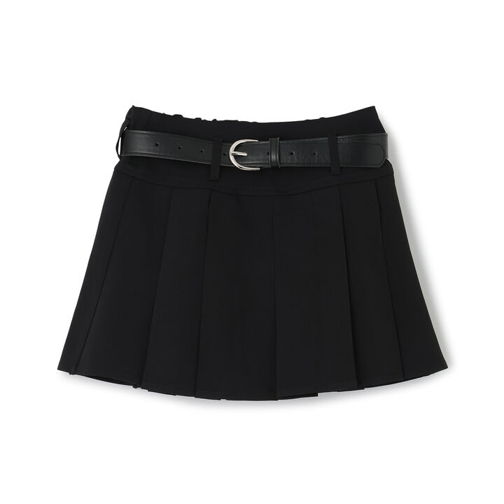 Pleated Mini Skirt with Belt,Light beige, medium image number 10