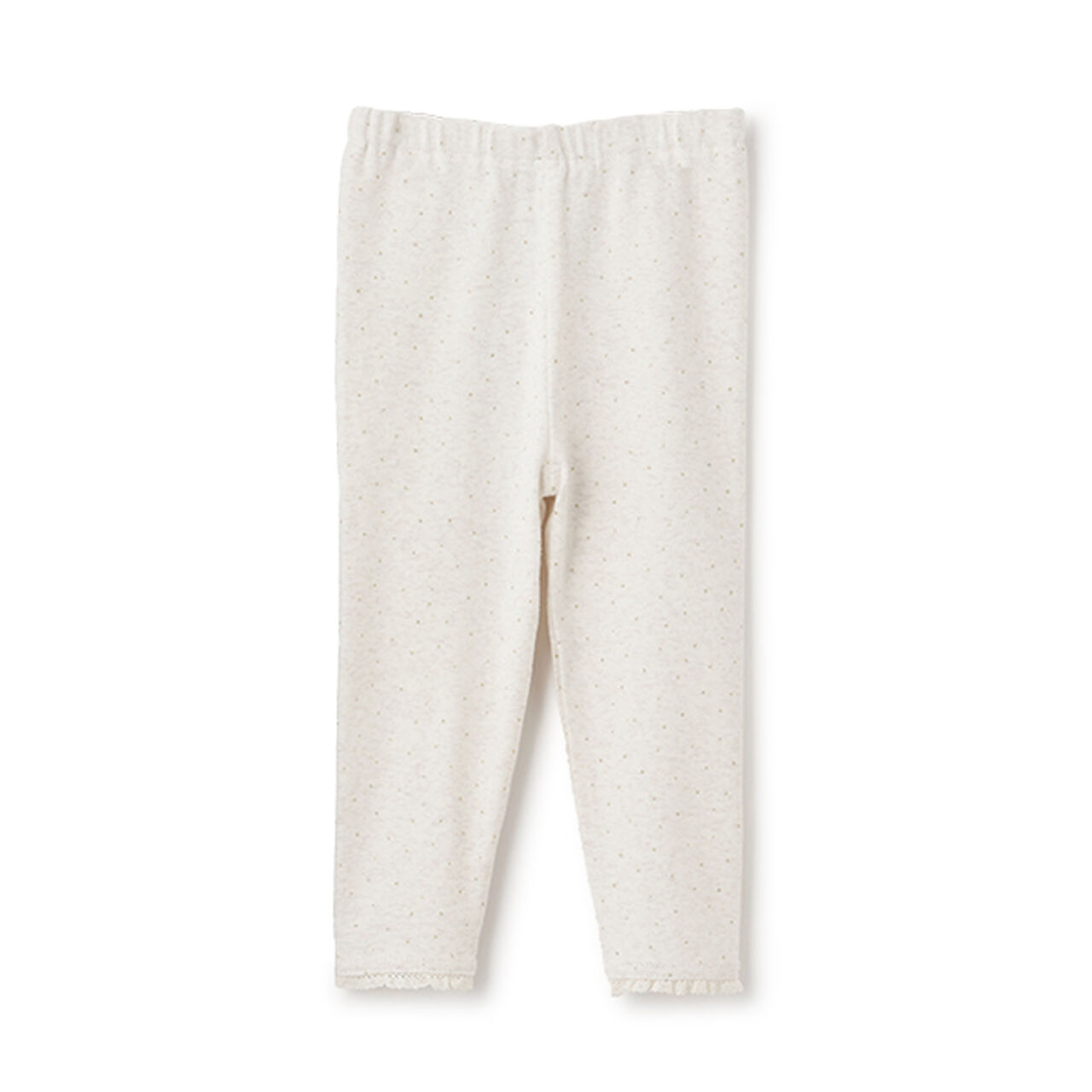 Fluffy and Soft Lace Hem Leggings,Smoke white, large image number 0