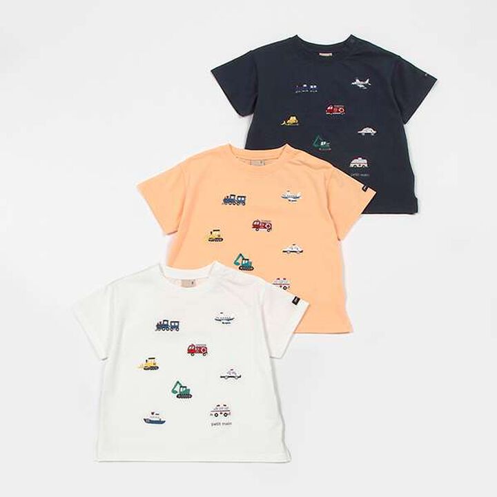 [Cool Touch] Working Vehicles Embroidery T-Shirt,Off white, medium image number 12